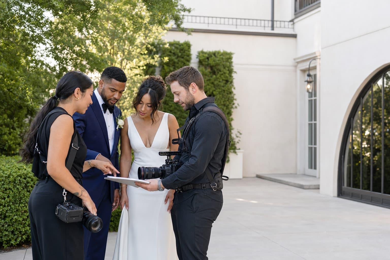 A wedding photography and video team working at an Atlanta event